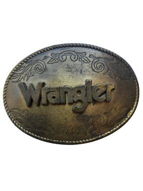 Vintage Wrangler Belt Buckle Cowboy Western Wear Rodeo Cowboycore Rugged Jeans